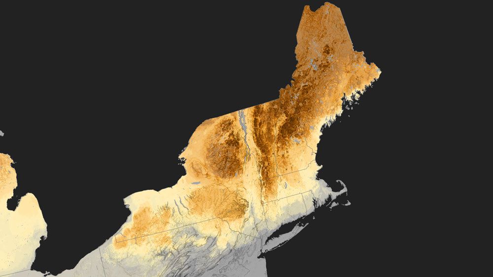 This image shows the total snow melt in New England from March 1-21, 2012.