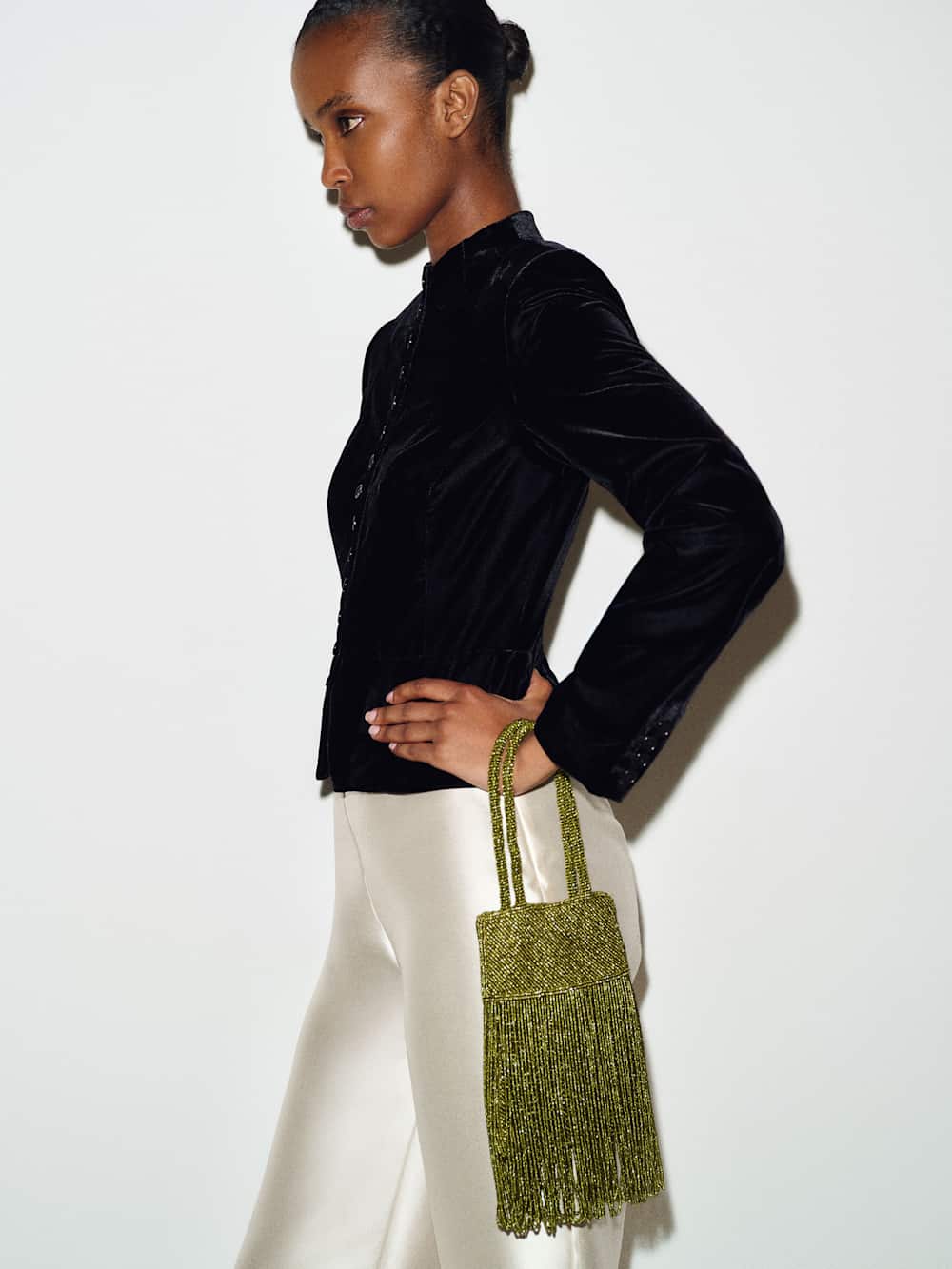 Reformation Valentina Mini Beaded Bag