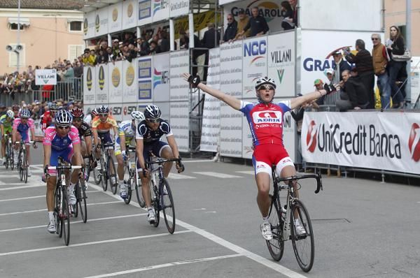 Marko Kump (Adria Mobil) won stage five with a powerful sprint.