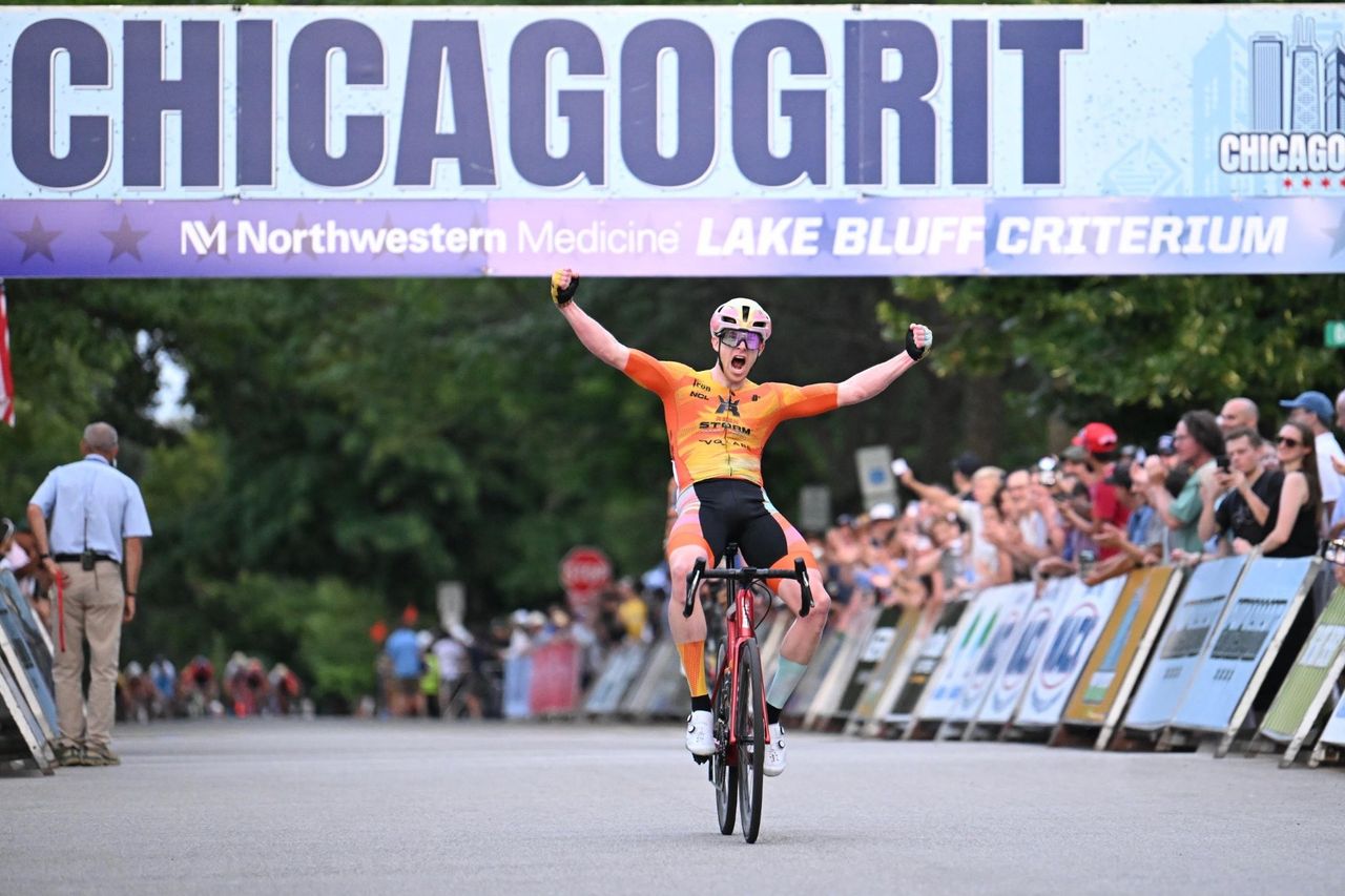 Fergus Arthur (REIGN Storm Racing) wins 2024 Lake Bluff Criterium, the sixth stop of the American Criterium Cup