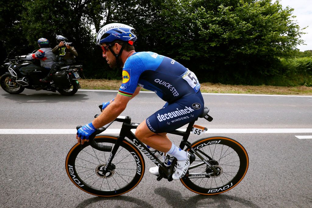 MRDEBRETAGNE GUERLDAN FRANCE JUNE 27 Mark Cavendish of The United Kingdom and Team Deceuninck QuickStep during the 108th Tour de France 2021 Stage 2 a 1835km stage from PerrosGuirec to MrdeBretagne Guerldan 293m LeTour TDF2021 on June 27 2021 in MrdeBretagne Guerldan France Photo by Chris GraythenGetty Images