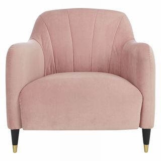 pink colour armchair and white background