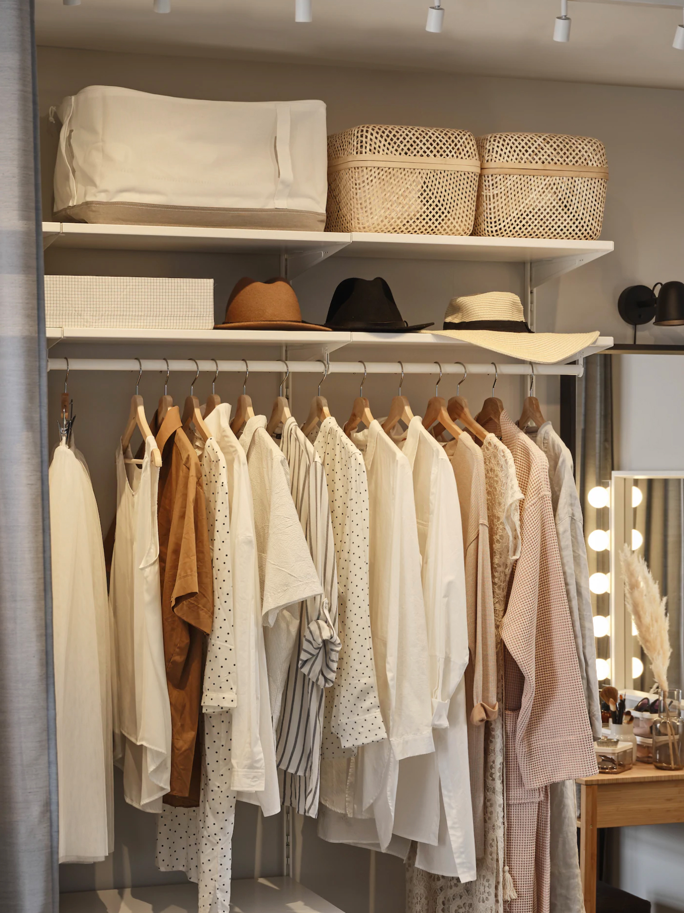 Closet with curtain