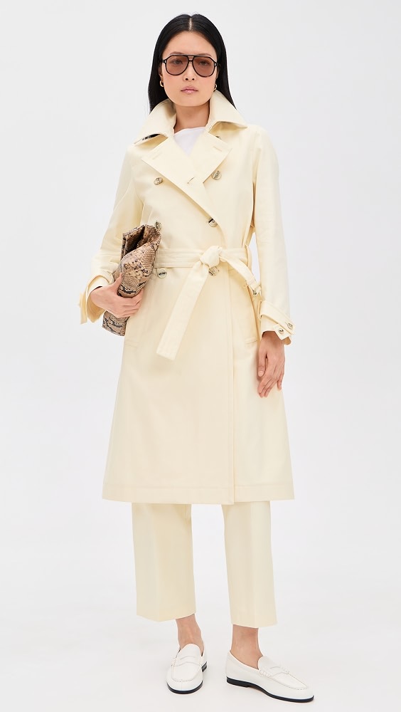 Cotton Twill Trench Coat - Buttercream