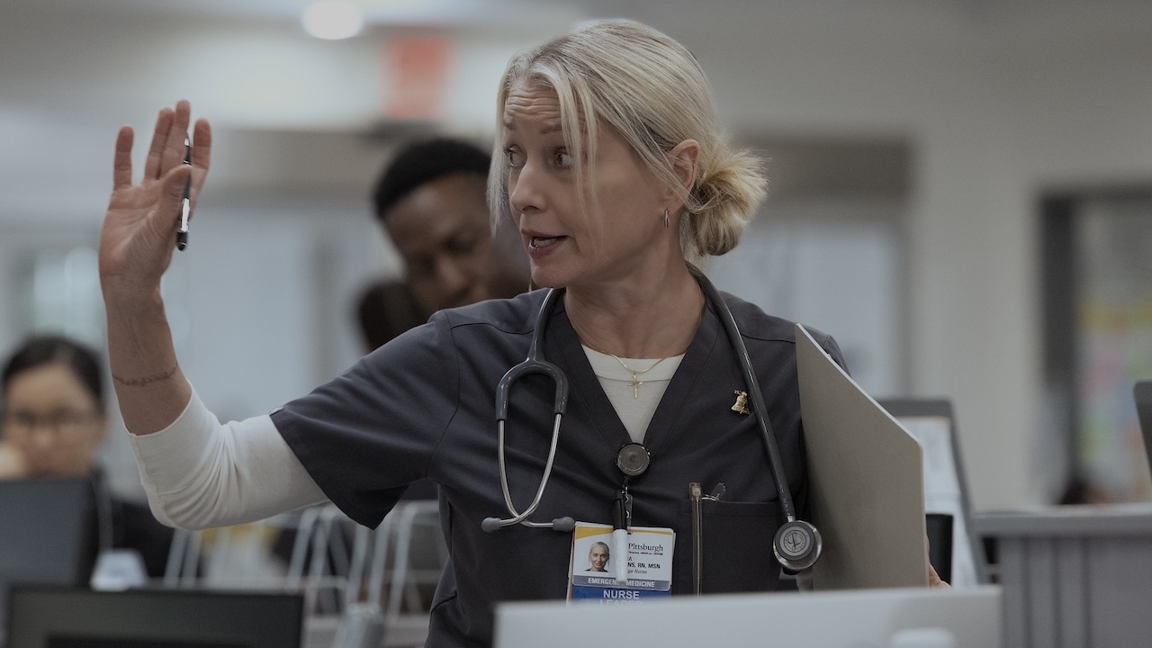 Dana directing ED traffic in The Pitt Season 2x12