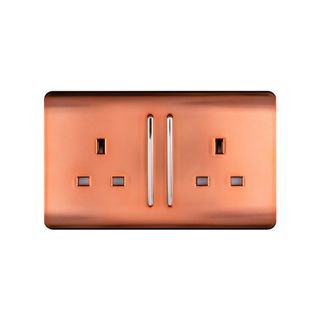 Trendiswitch Copper 2 Gang 13 Amp Switched Socket