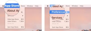 Click on App Store, then click Preferences