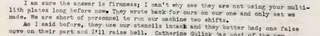 A letter typed on a typewriter, which includes the sentence 'one false move on their part and I'll raise hell.'