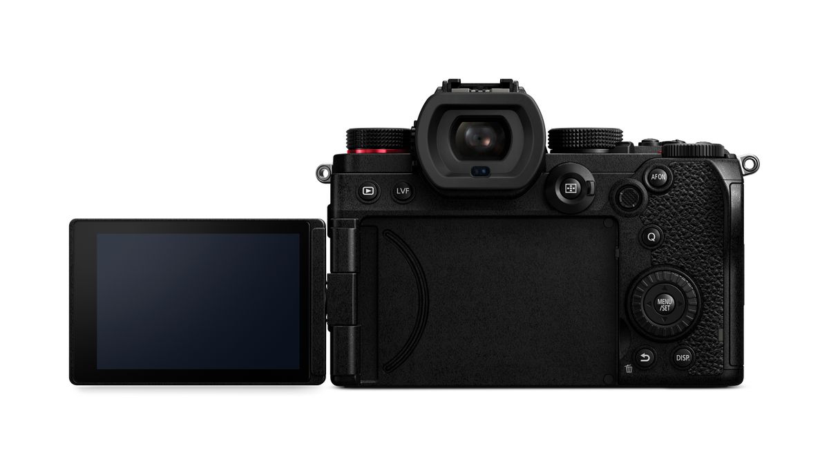Panasonic Lumix S5D mirrorless camera stock product image on a white background