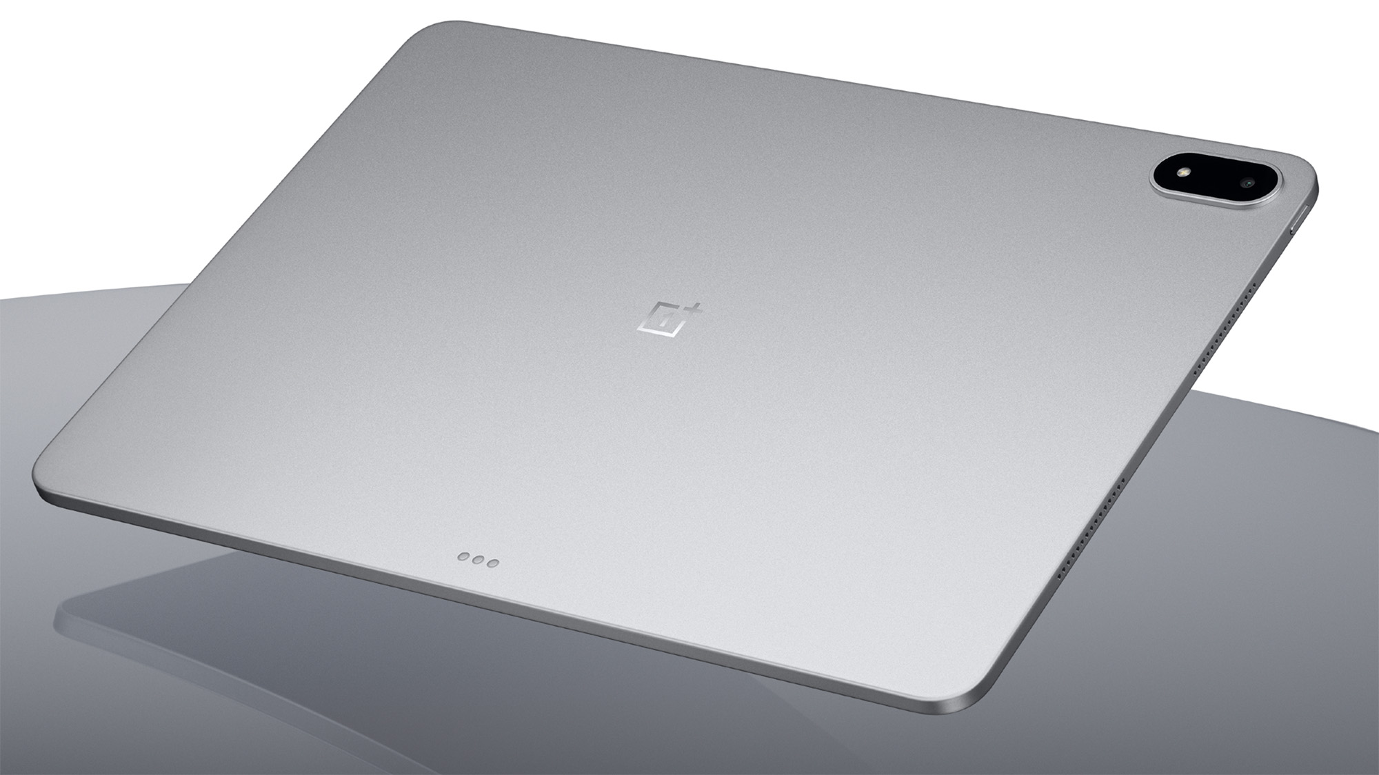 OnePlus Pad 3 product image of rear of device on grey and white background