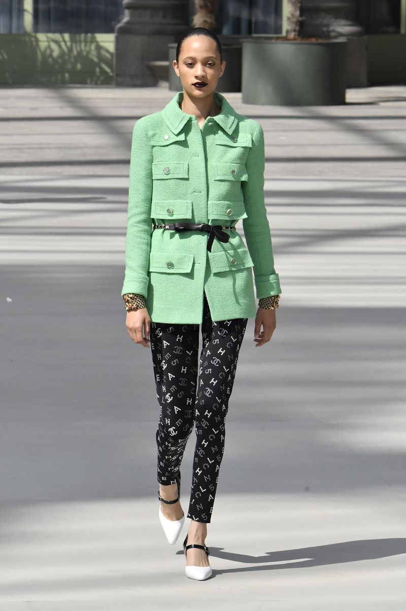 chanel cruise collection 2020 runway at grand palais in paris