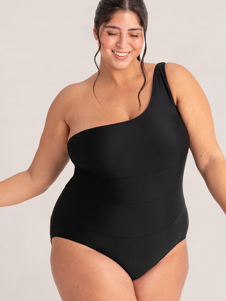 Shapermint Essentials One Shoulder Control Swimsuit