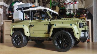Lego Technic Land Rover Defender 42110 - angled side view of car.