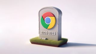 Google Chrome grave on a light background