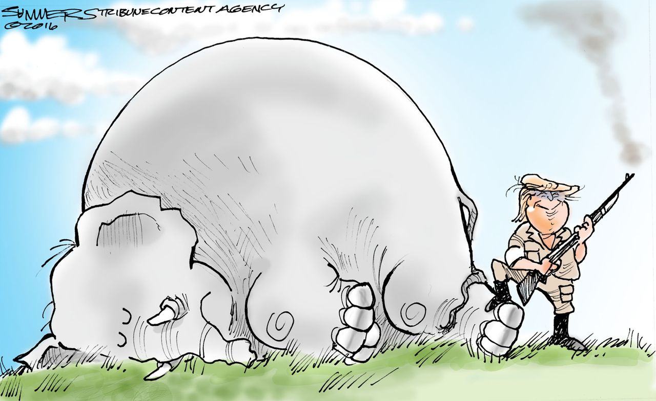 Political Cartoon U.S. Trump GOP