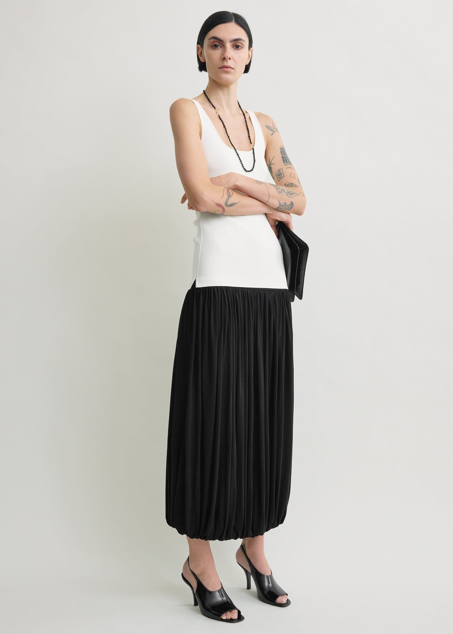 Soft Gathered Skirt Black - Xxs