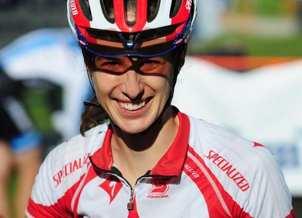 Lea Davison (Specialized) was thrilled to win her first Super D national title