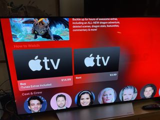 The How to Train Your Dragon search results on Apple TV
