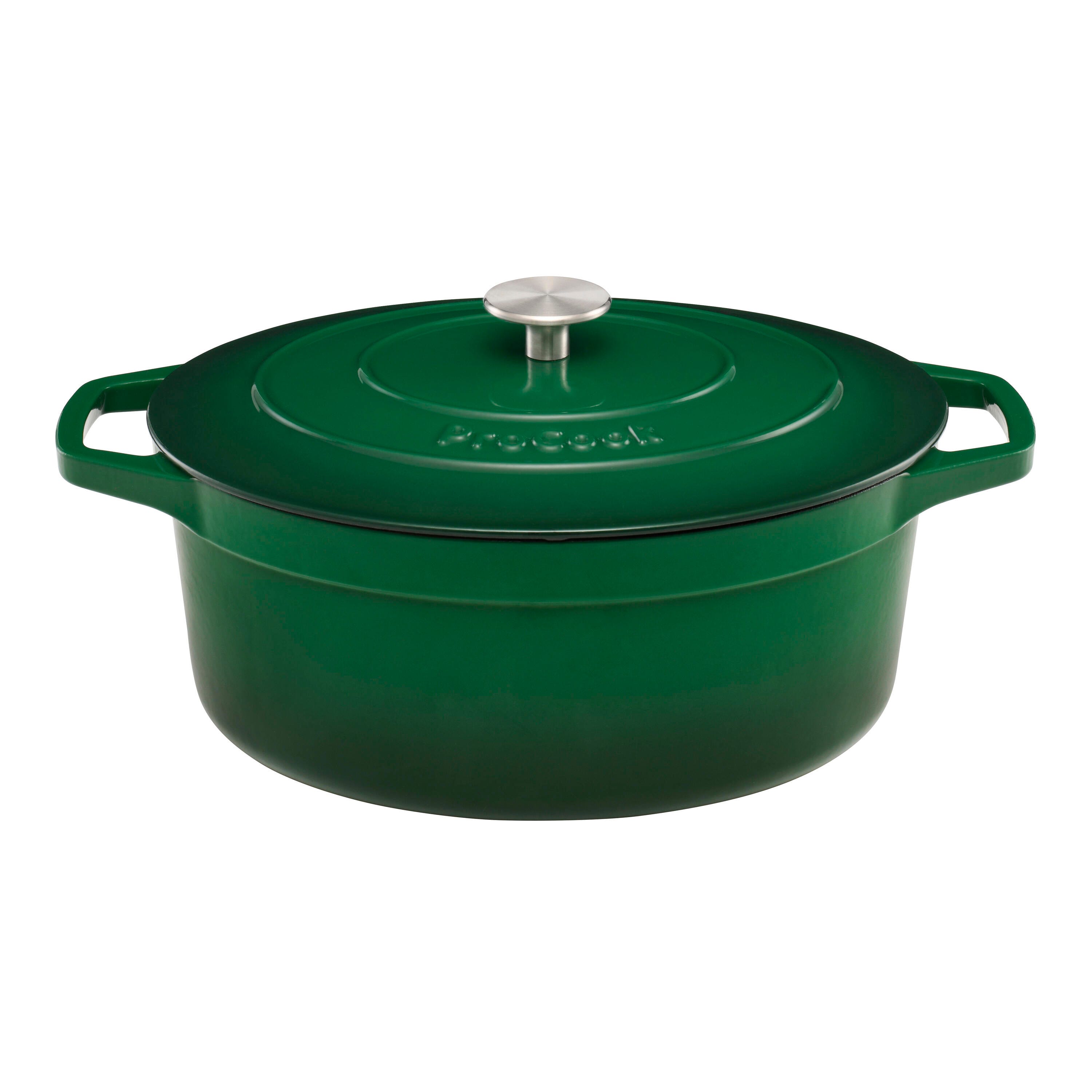 Cast Iron Casserole Dish 30cm / 6.2l Oval Graduated Green