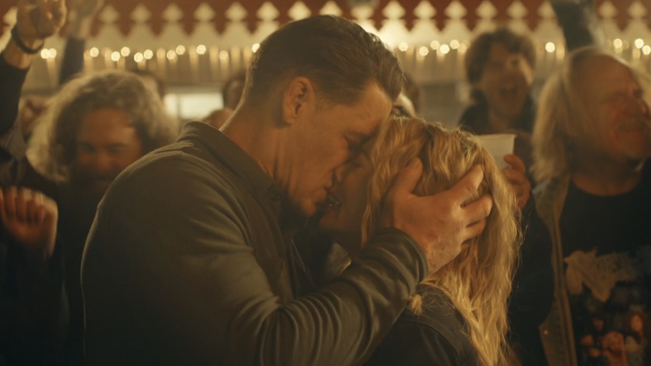 Harcourt crying after kissing Chris in Peacemaker Season 2 finale