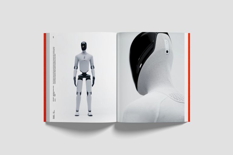 Product Design book open on a page of a robot