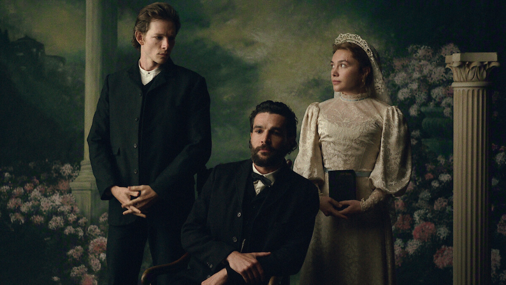 Mike Faist, Christopher Abbott and Florence Pugh in 'East of Eden' 
