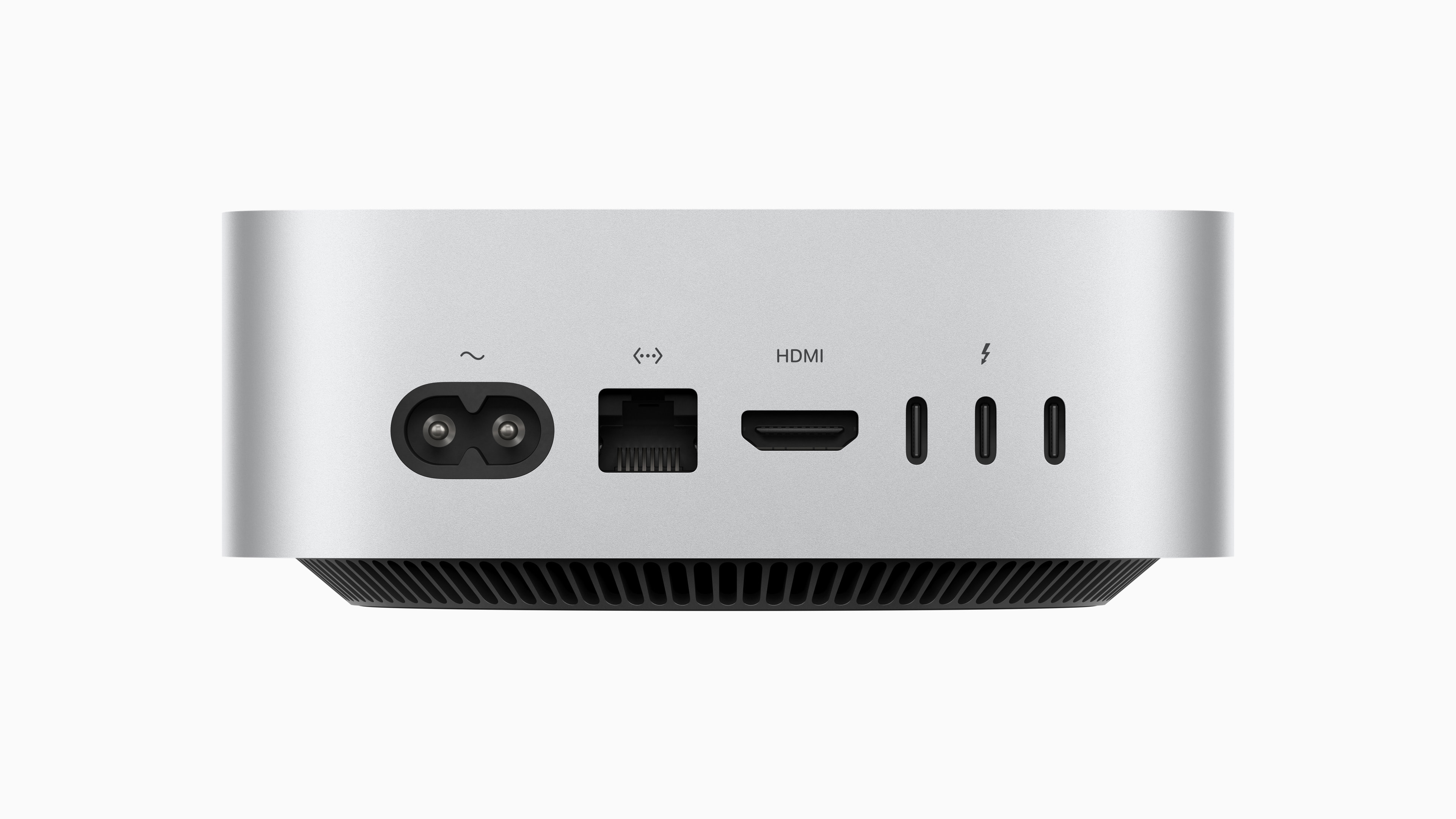 Apple Mac Mini front and back ports.