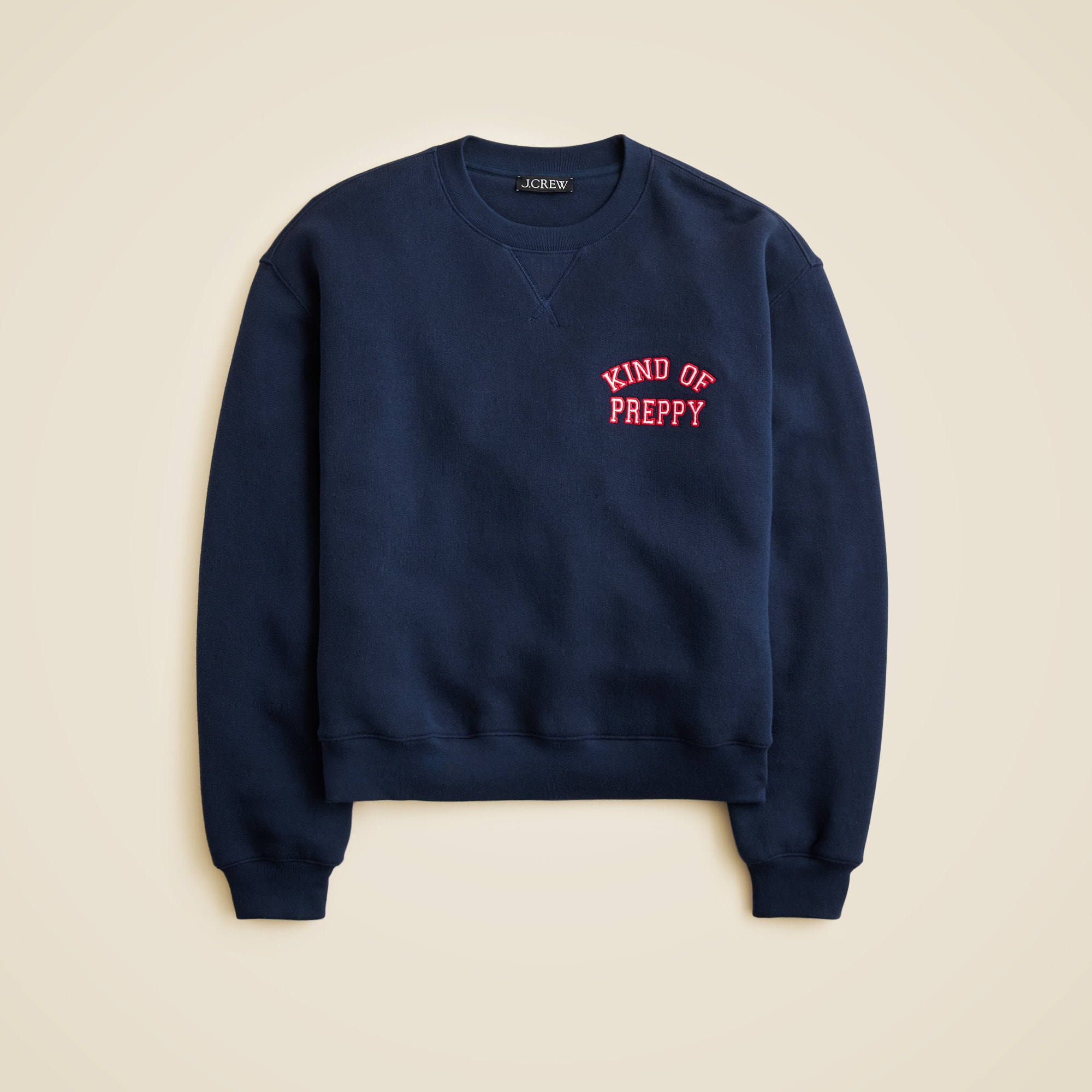 Classic-Fit &quot;kind of Preppy&quot; Graphic Crewneck in Heritage Terry