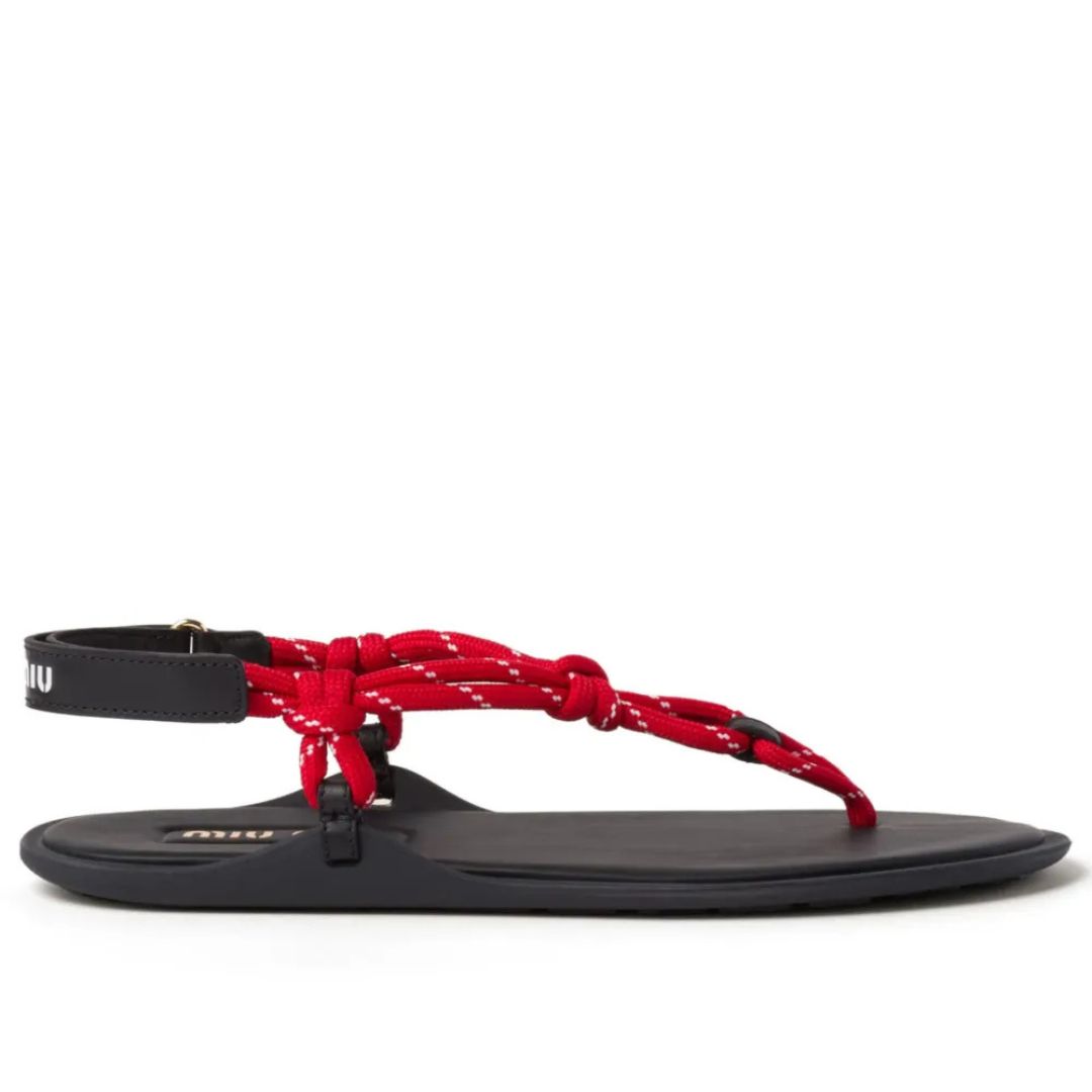 Miu Miu cord-strap leather sandal