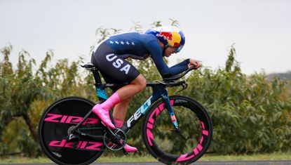 Chloe Dygert during the 2020 World Championship time trial 