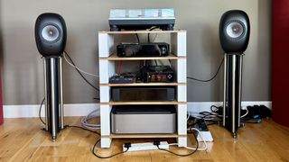 KEF LS Luxe in a hi-fi listening room