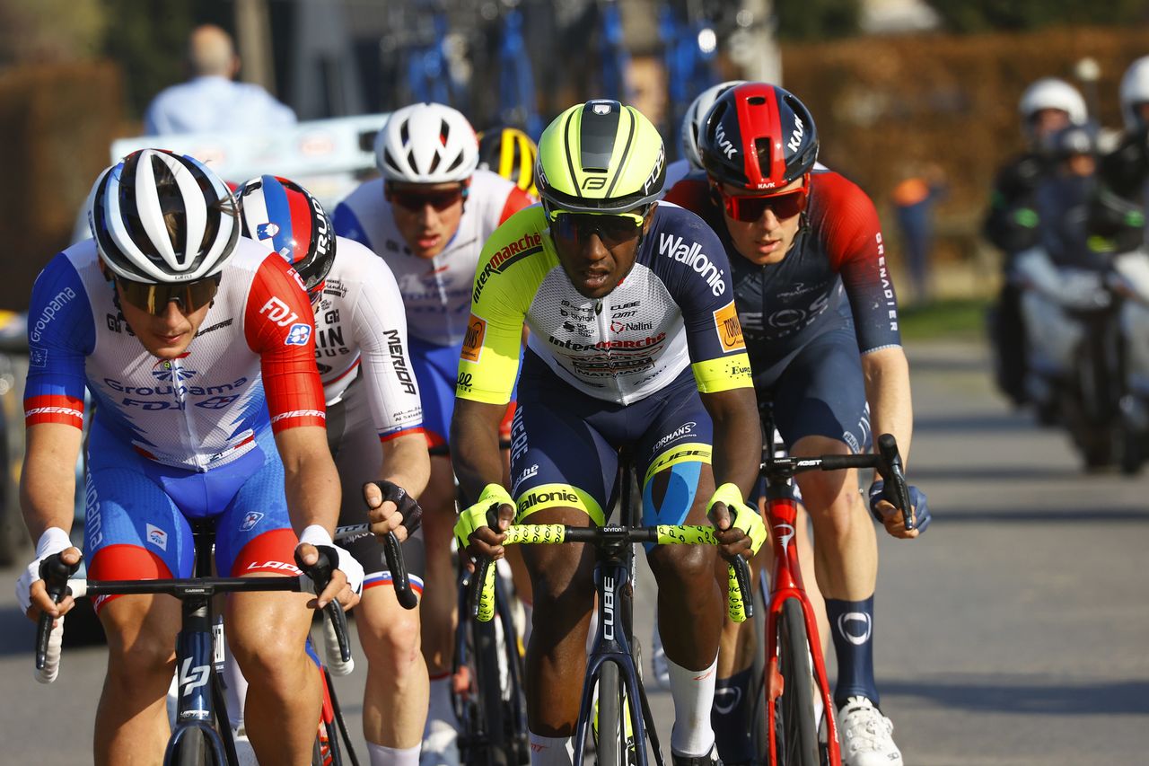 E3 Saxo Bank Classic 2022 65th Edition Harelbeke Harelbeke 2039 km 25032022 Biniam Girmay ERI Intermarch Wanty Gobert Matriaux photo Luca BettiniSprintCyclingAgency2022