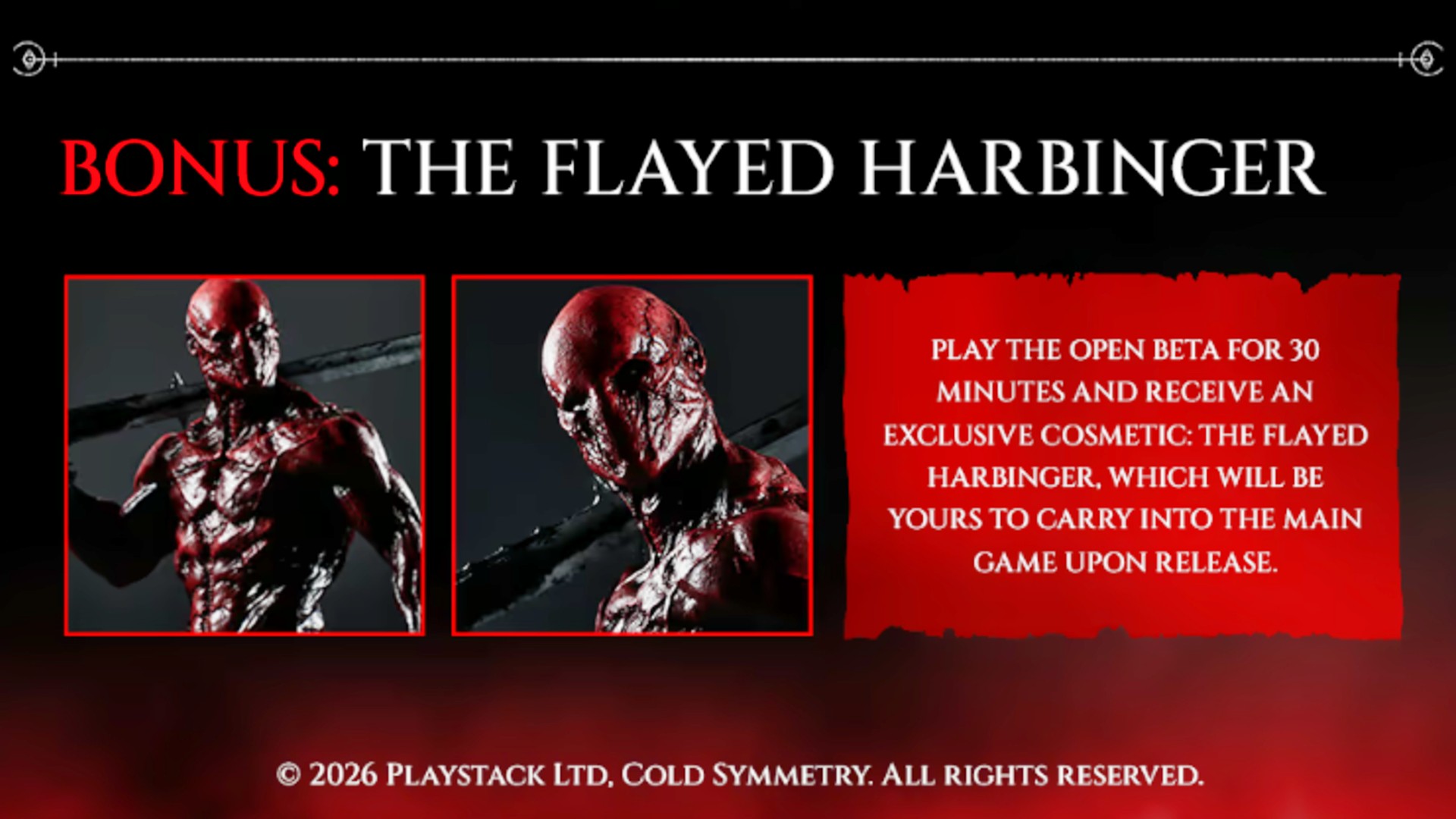 An infographic showing the Flayed Harbinger Mortal Shell 2 beta reward