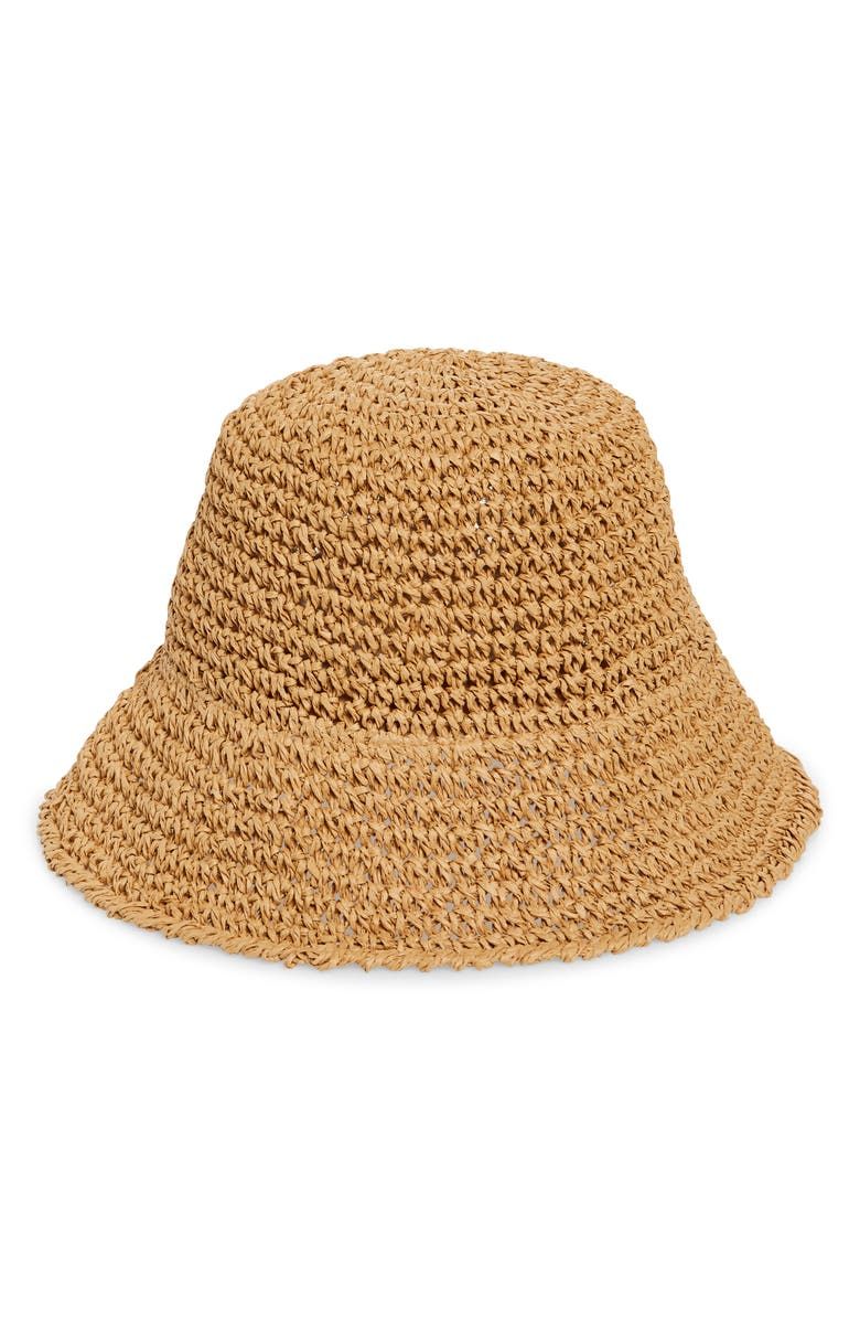 Crochet Stitch Straw Bucket Hat