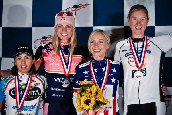 The women's podium