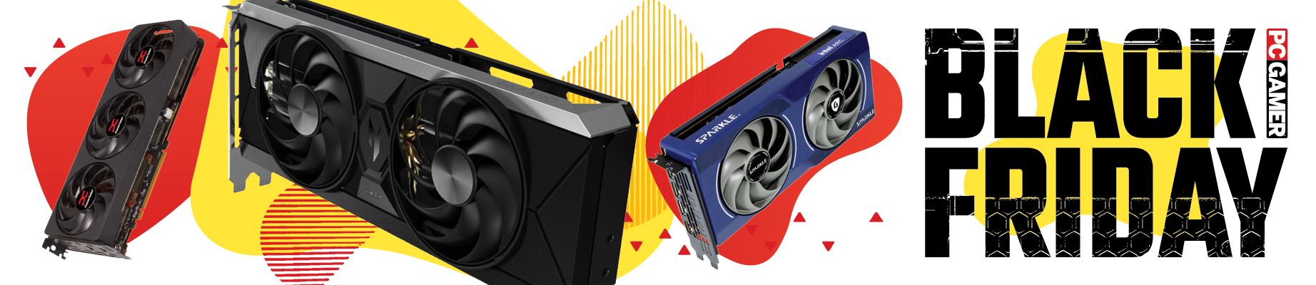 Black Friday banner image with a selection of GPUs featured