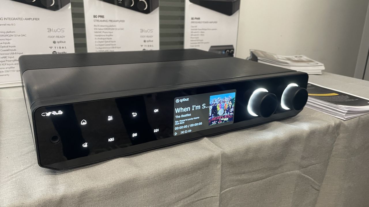 Cyrus 80 AMP on display stand