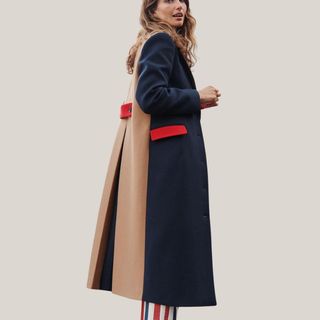 Colourblock Midi Coat