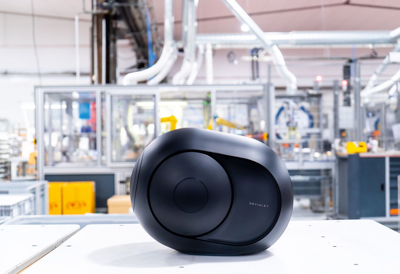 Phantom 1 Speaker by Devialet photographed at the French audio brand&#039;s production facility