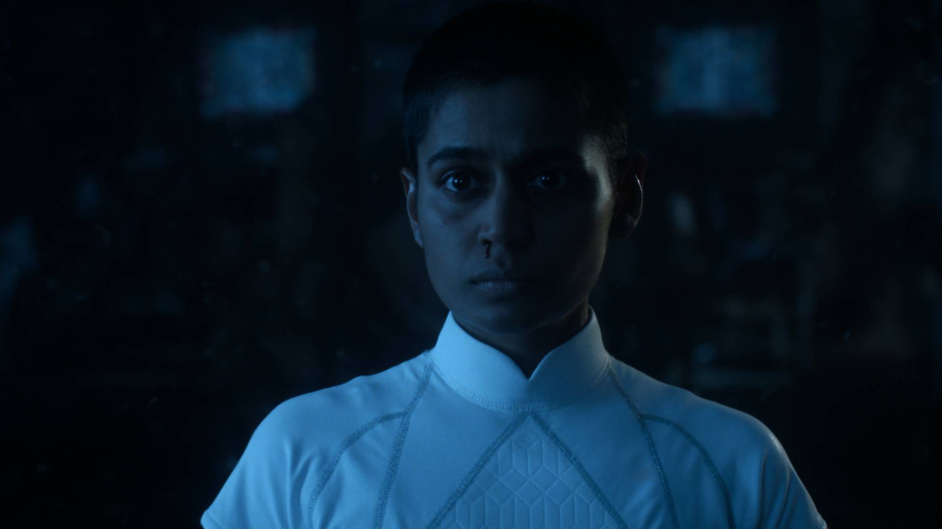 Linnea Berthelsen as Kali in Stranger Things Season 5 volume 2, with a nosebleed