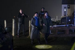 Cora McLean, DI Ruth Calder, DI ‘Tosh’ McIntosh in Shetland season 8