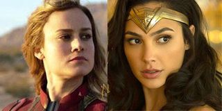 Brie Larson as Captain Marvel Gal Gadot as Wonder Woman