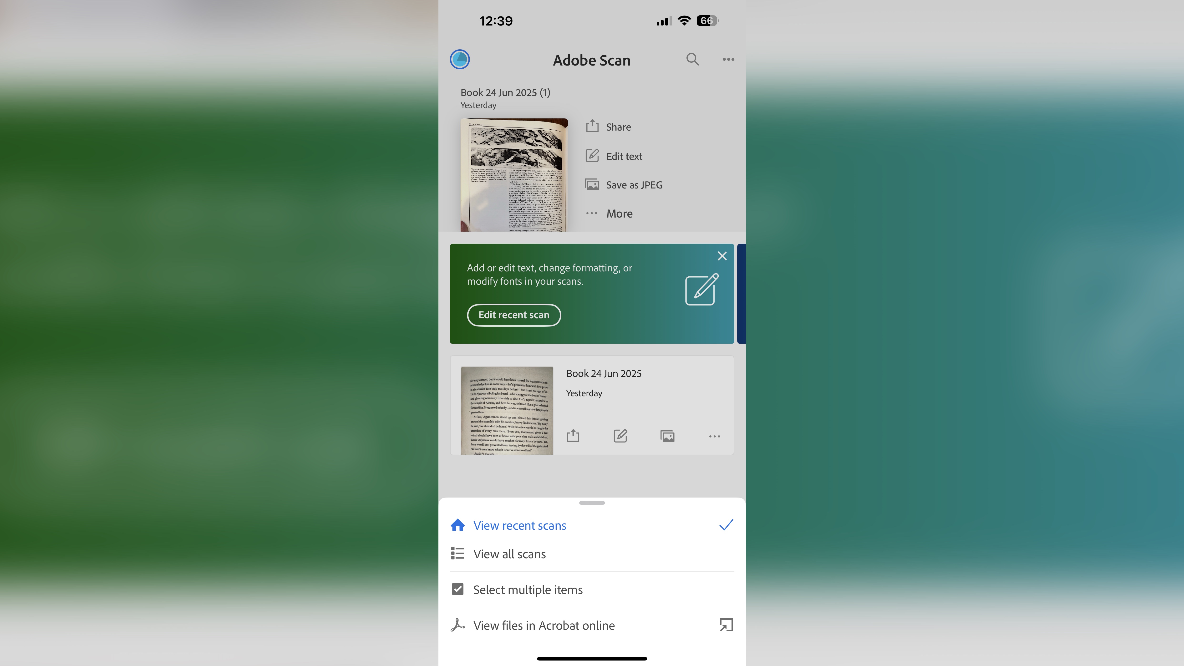 Adobe Scan during our review