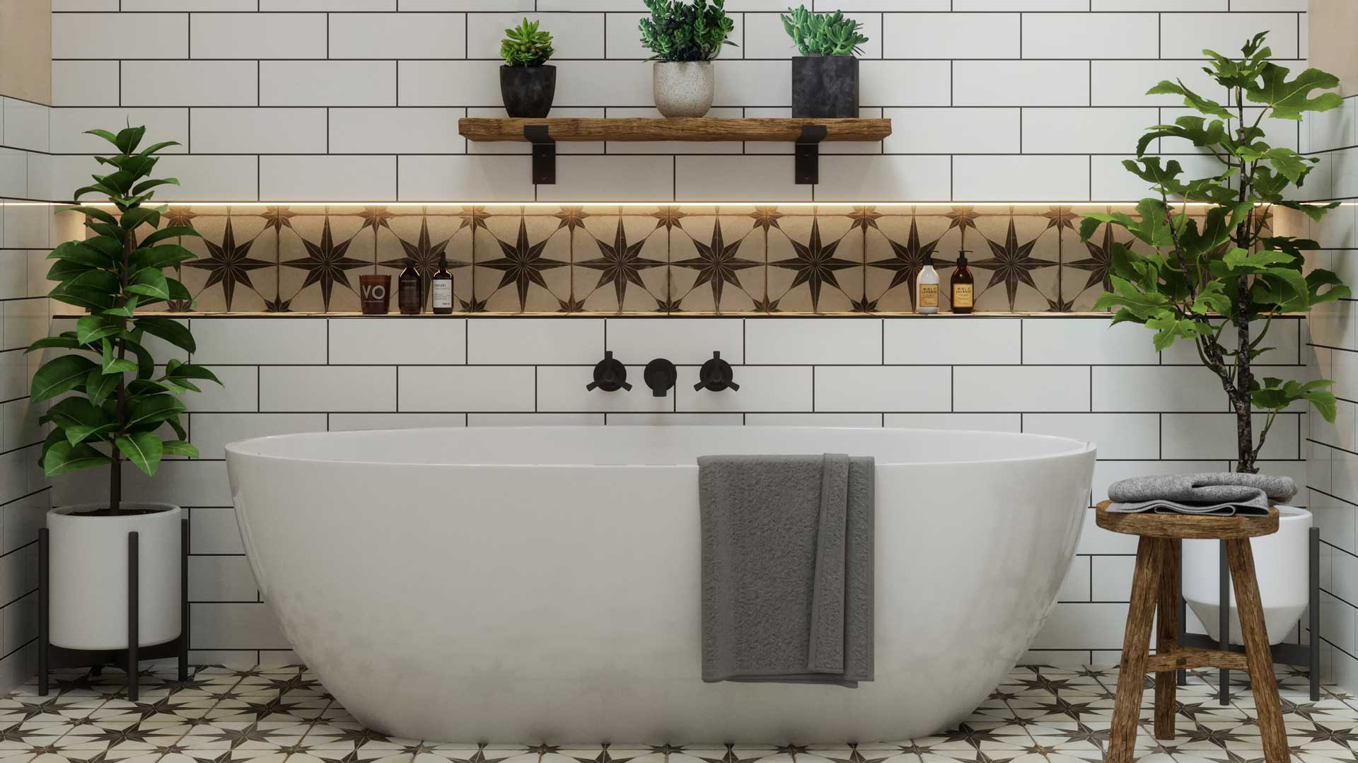 Bathroom Encaustic Tile Ideas, Encaustic Style Tiles