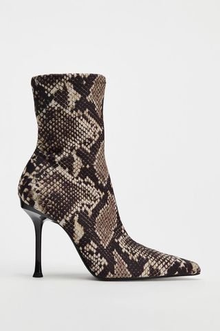 Zara Heeled Animal Print Boots