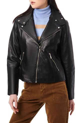 Lambskin Leather Moto Jacket