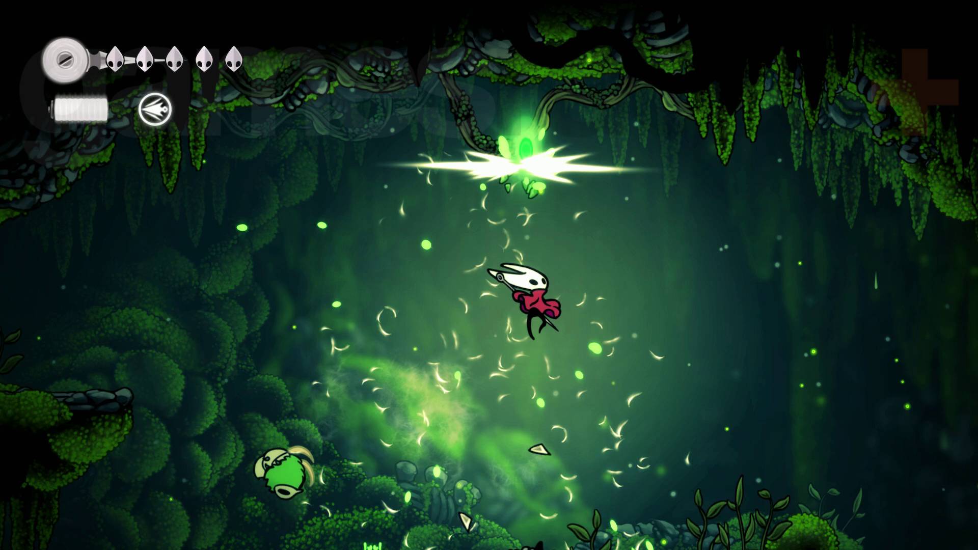 Hollow Knight Silksong Hornet cutting down mossberry