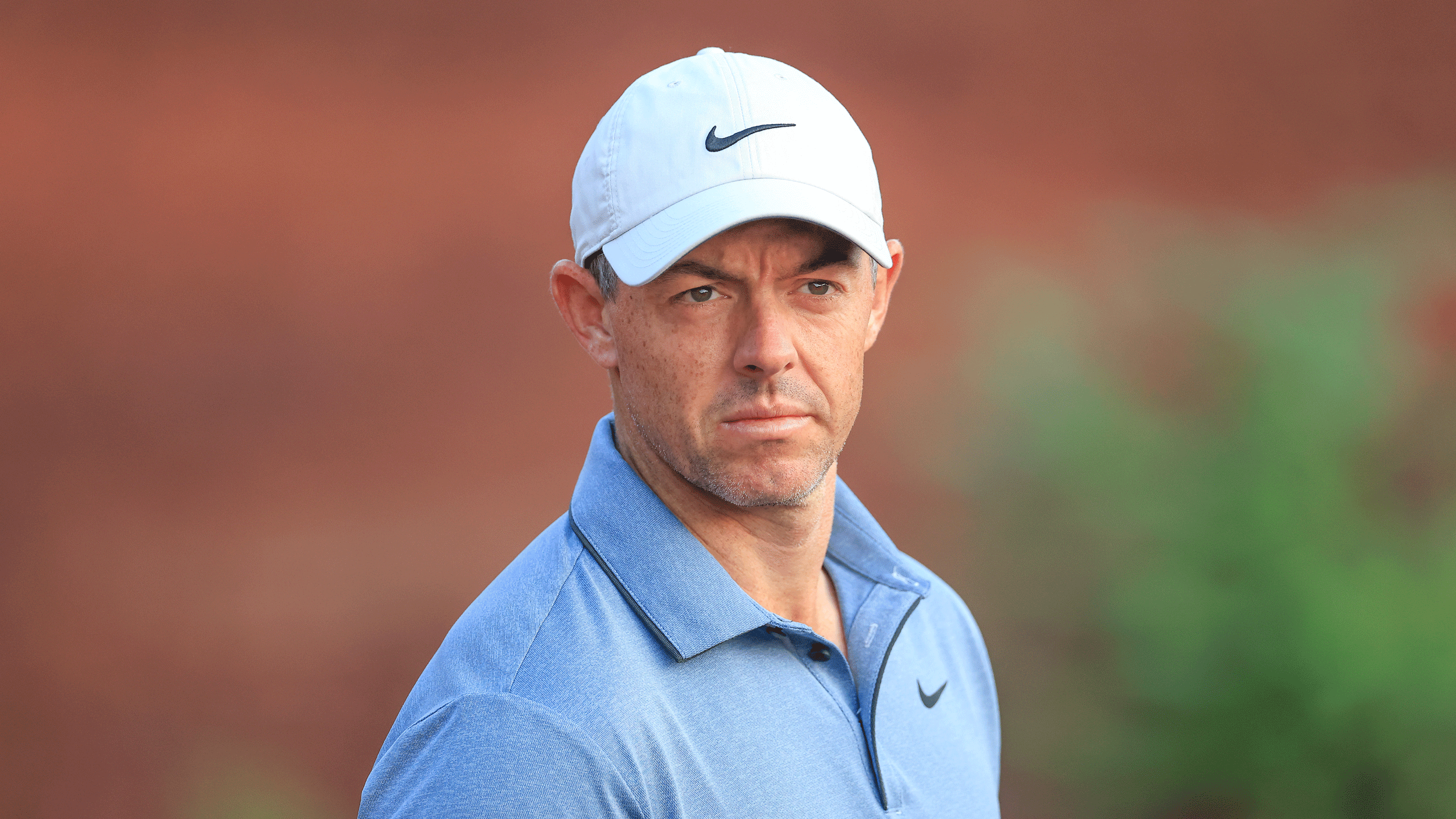 Rory McIlroy looks on during a practice round at the 2025 DP World Tour Championship