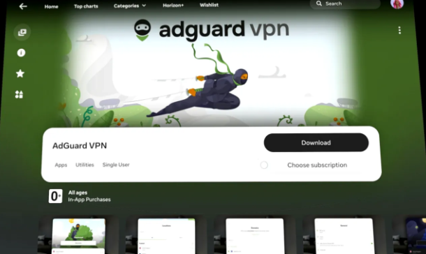 AdGuard VPN Meta Quest app