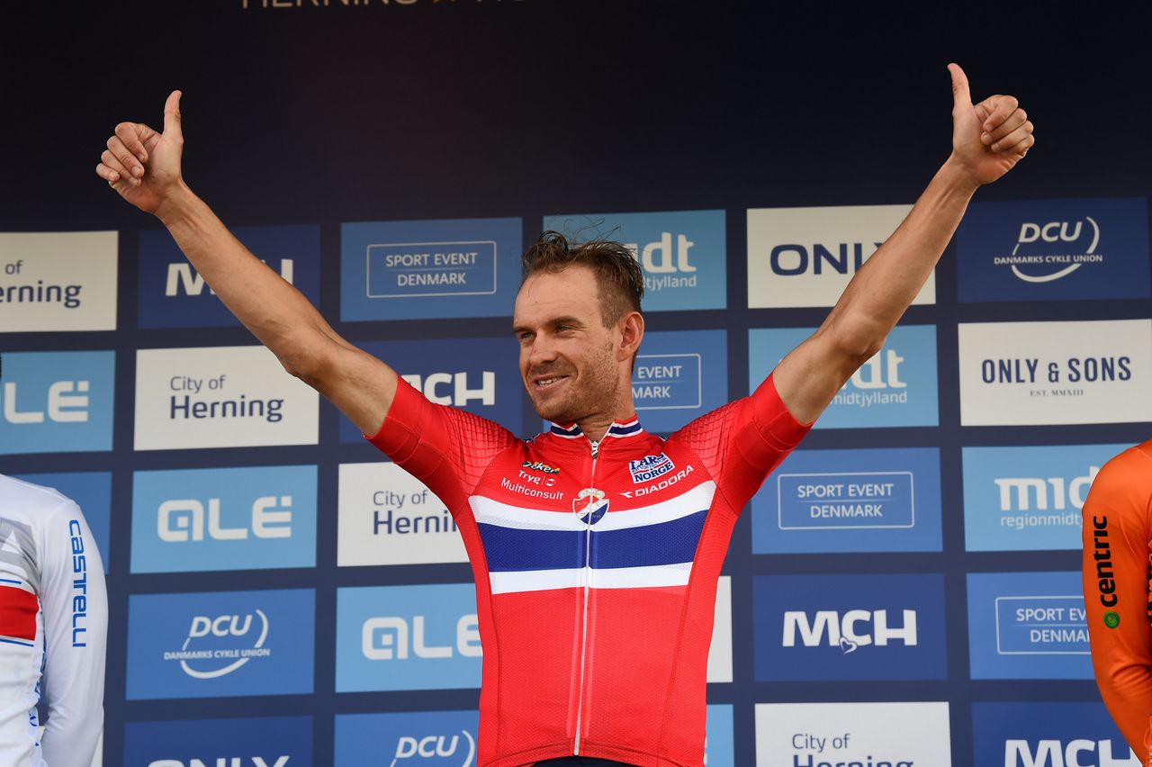 Alexander Kristoff (Norway) on the podium